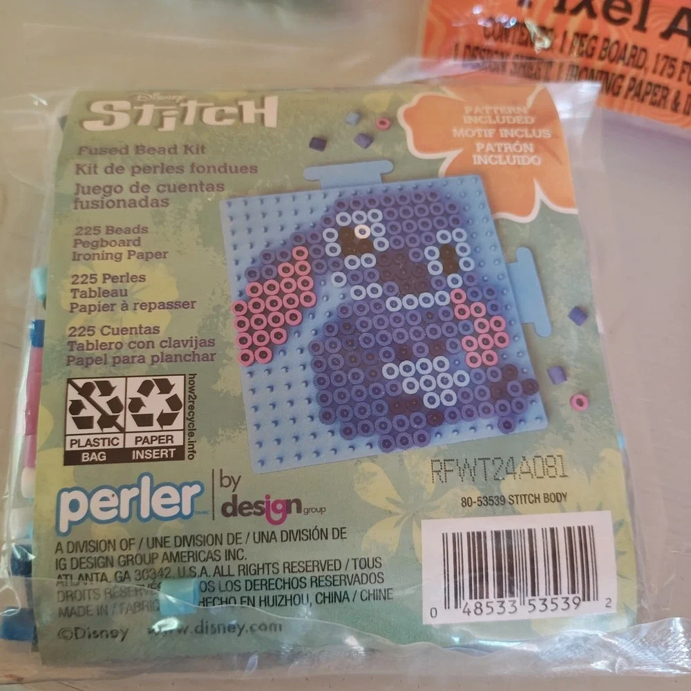 Perler Disney Stitch Fused Bead Kit Lot of 4 Kids Craft‎ Age 6+ 225 Beads